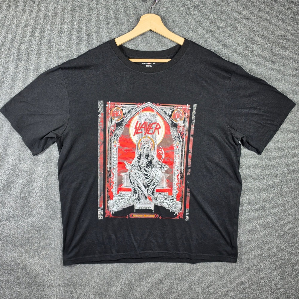 Swiss Alps Slayer Shirt Mens XXL Graphic Tee Houston Texas Band Merch Black